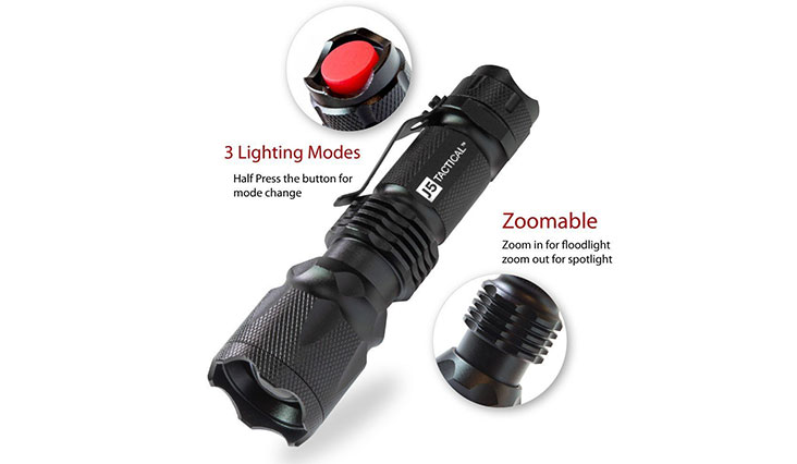 J5 Tactical V1-PRO 300 Lumen Ultra Bright Flashlight