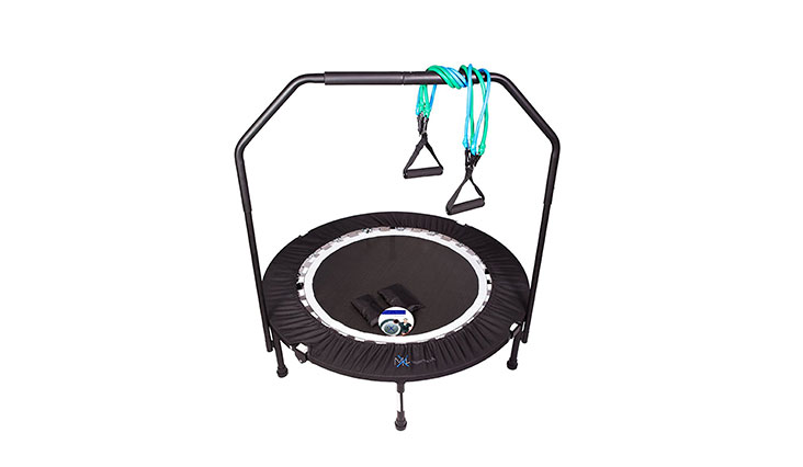 MaXimus Pro Quarter Folding Mini Trampoline Includes DVD Bar Bag Bands Weights