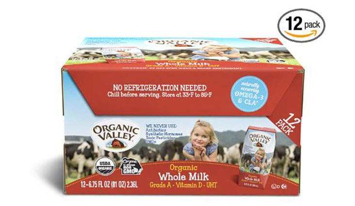 Organic Valley, Organic Whole Milk, 6.75 fl oz (Pack of 12)