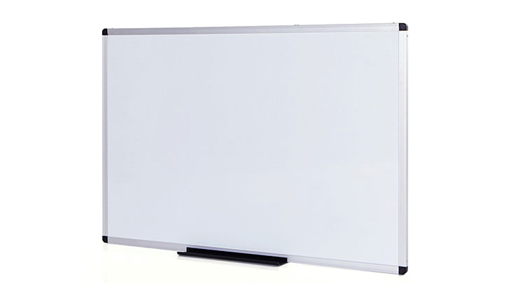 Viz-Pro Dry Erase Board, Melamine 48 x 36 Inches, Silver, Aluminium Frame WB4836M