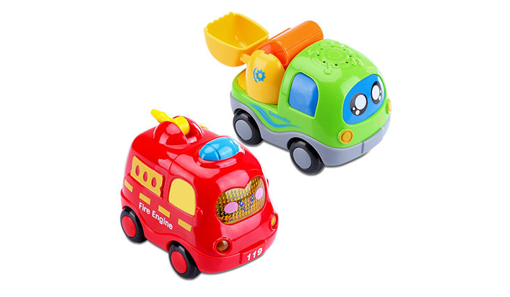 Pull Back Vehicles, ATESSON Cute Pull Back and Go Cars Toy Playset with Eyes Preschool Learning for Toddles Boys Chilldren Birthday Gift 2pcs Pack