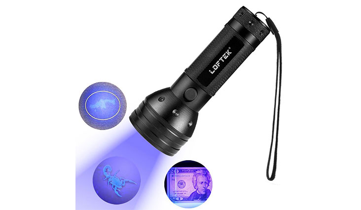 LOFTEK 51 UV Ultraviolet Flashlight 395 nM LED Handheld Blacklight