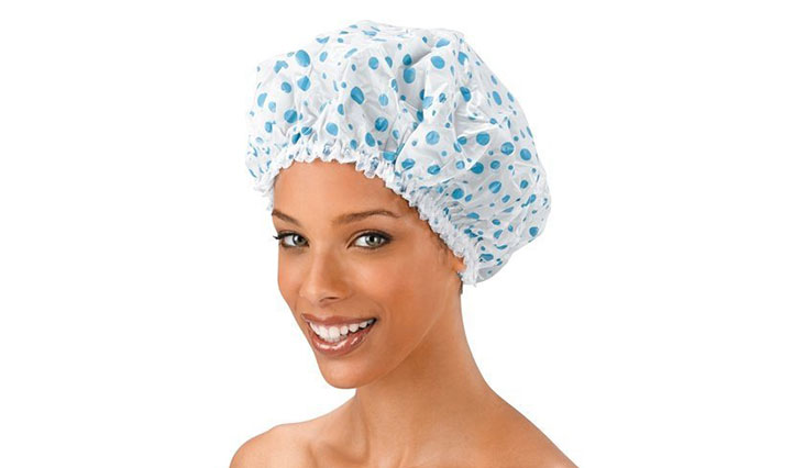 Shower Cap - Blue Dot Pattern