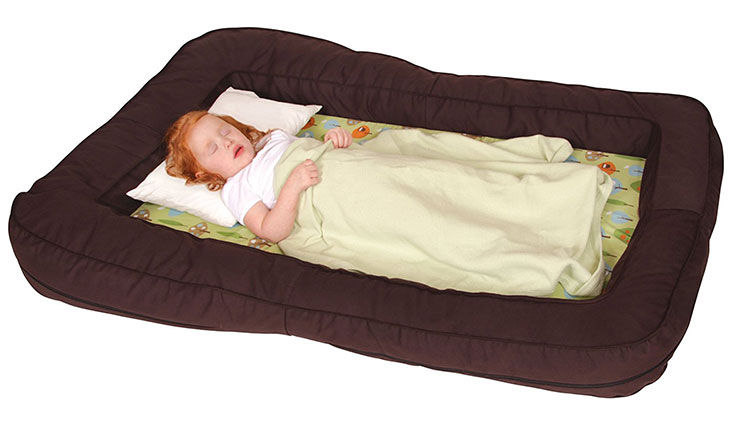  Leachco BumpZZZ Travel Bed, Brown/Green Forest Frolics