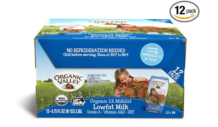 Organic Valley, Organic 1% Plain Low Fat Milk, 6.75 oz (Pack of 12)