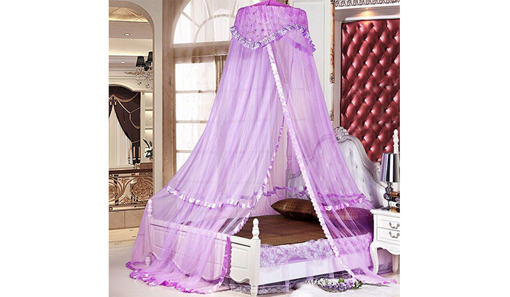 Sinotop Luxury Princess Bed Net Canopy Round Hoop Netting Mosquito Net Bedroom Décor