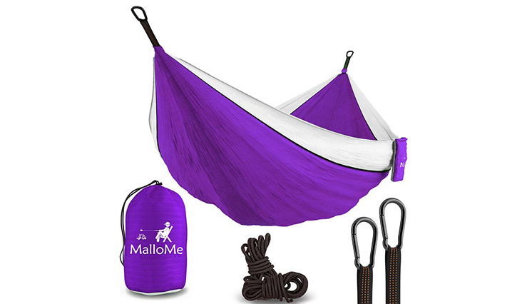 XL Double Parachute Camping Hammock, purple white