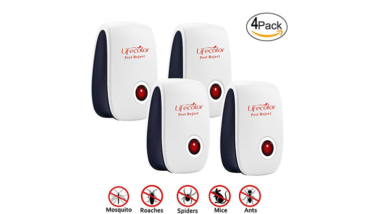 Lifecolor Indoor Pest Control Solution - Set of 4 Ultrasonic Pest Repeller