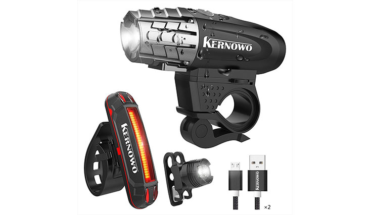 Bike Light, Kernowo USB Rechargeable Bike Light Set