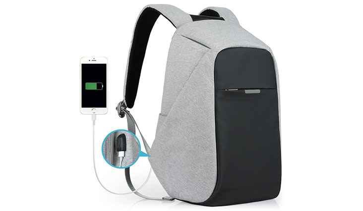Oscaurt Anti-theft Travel Backpack Business Laptop Book School Bag with USB Charging Port for College Student Work Men & Women