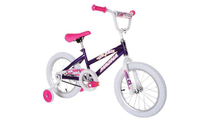 Dynacraft Magna Starburst Girl's Bike (16-Inch, Purple/White/Pink)