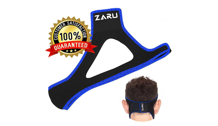 PREMIUM Anti Snore Chin Strap by ZARU (New Version - Fits Most) - Advanced Snoring Solution Scientifically Designed To Stop Snoring Naturally and Give You The Best Sleep of Your Life