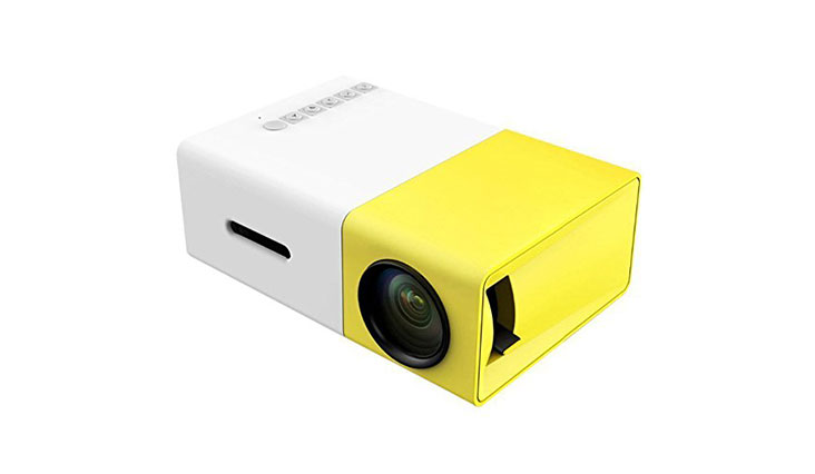 DeepLee A1 DP300 Mini Portable LED Projector with Laptop USB/SD/AV/HDMI Input for Video/Movie/Game/Home Theater-Yellow