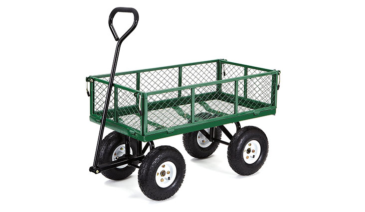 Gorilla Carts Steel Garden Cart with Removable Sides with a Capacity of 400 lb, Green