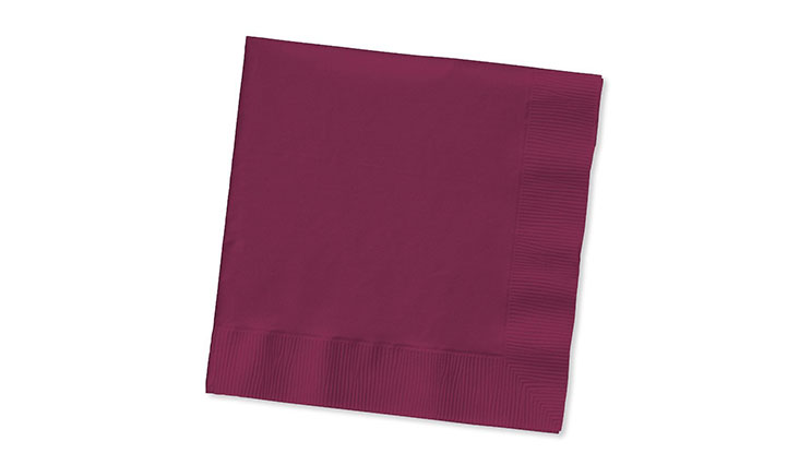 Creative Converting Touch of Color 200 Count 2-Ply Paper Beverage Napkins, Burgundy