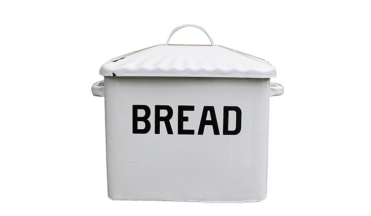 Creative Co-op Enameled Metal Bread Box, White