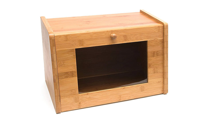 Lipper International 8847 Bamboo Wood Bread Box with Tempered Glass Window, 15-1/2" x 9-1/2" x 9-3/4"