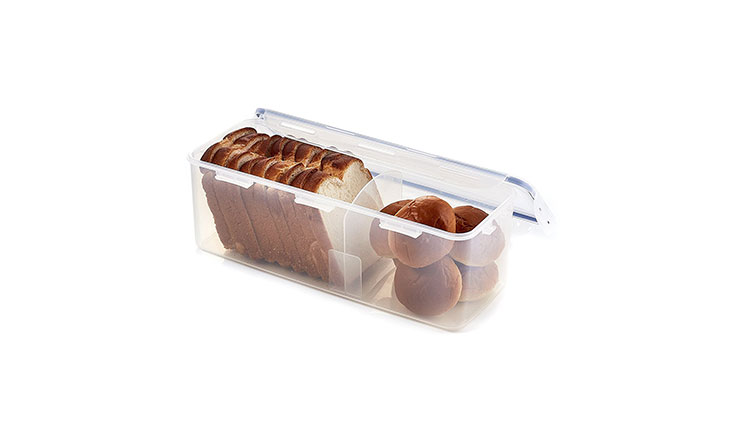 LOCK & LOCK Airtight Rectangular Food Storage Container with Divider, Bread Box 169.07-oz / 21.13-cup