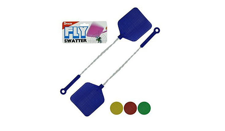 Fly Swatter With Wire Handles 2 Pack, Assorted Colors