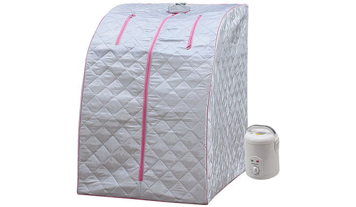 Lightweight Personal Steam Sauna by Durasage for Relaxation at Home, 60 Min Timer - Pink