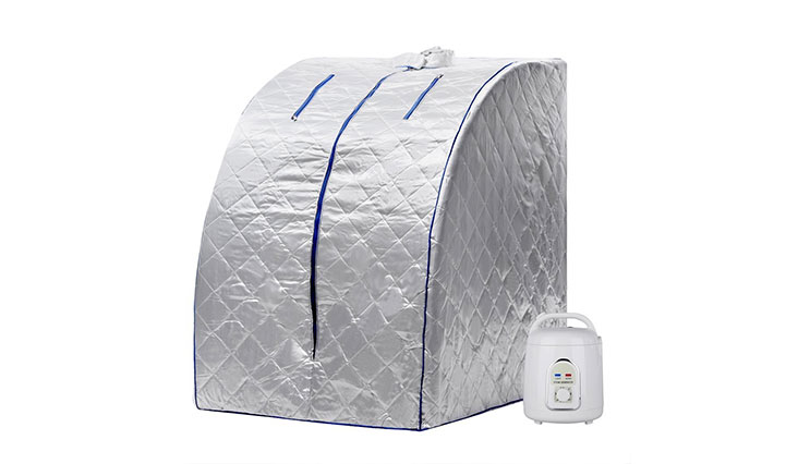 FDegage Portable Steam Sauna Room Infrared Personal Silver Sauna Box Valentine's Day Gift Therapeutic SPA Detox Body Weight Loss (Silver)