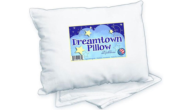 Dreamtown Kids Toddler Pillow With Pillowcase 14x19 White
