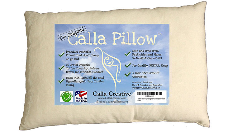 Calla Toddler Pillow Soft Organic Cotton of size 13" x 18" x 3.5"