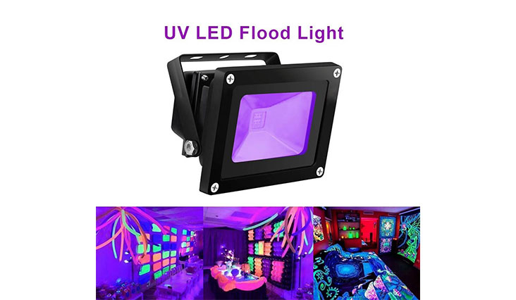 UV LED Black Light, HouLight High Power 10W Ultra Violet UV LED Flood Light IP65-Waterproof (85V-265V AC) for Blacklight Party Supplies, Neon Glow, Glow in the Dark, Fishing, Aquarium, Curing