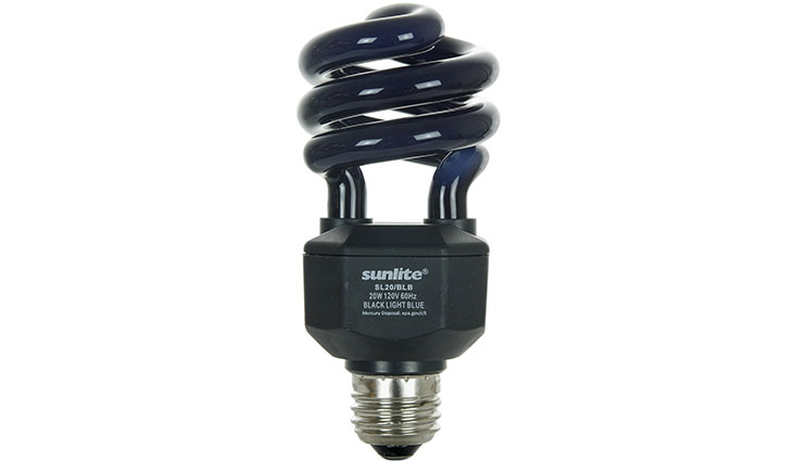 Sunlite SL20/BLB 20 Watt Spiral Energy Saving CFL Light Bulb Medium Base Blacklight Blue