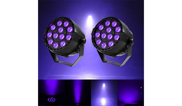 Gledto 2 Pack 36W 12 LEDs DJ Black Light UV LED Bar Wall Washer Light for Stage KTV Party Pub Club Disco Show Concert Celebration,Black