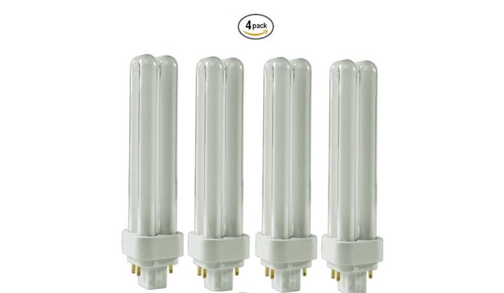 (4 Pack) CFL Bulbs Direct Generic Replacement for Panasonic FDS18E35/4 18W 3500K Double Tube, 4 Pin G24q-2 Base, Compact Fluorescent Light Bulbs