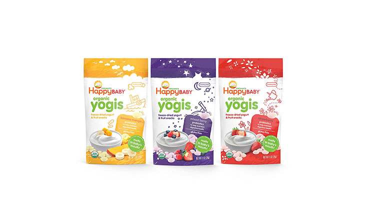 Happy Baby Organic Yogis Freeze-Dried Yogurt & Fruit Snacks, 3 Flavor Variety Pack,1 Ounce