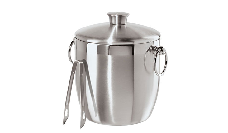 Oggi Stainless Steel Ice Bucket with Tongs, 3 L