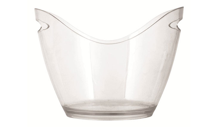 Chill 4 Bottle Swiss Modern Transparent Ice Bucket with handles by True