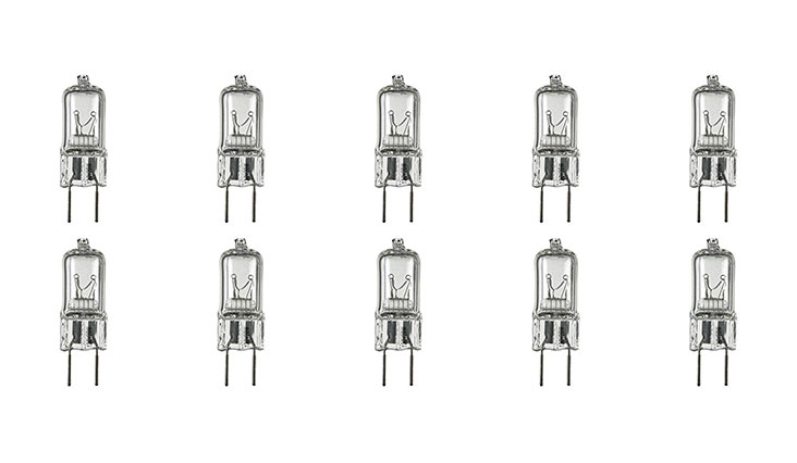  12Vmonster 10 Pack g8 20watt 120v halogen light bulbs JCD Type 110v 130v 20w t4 G8 120 volt