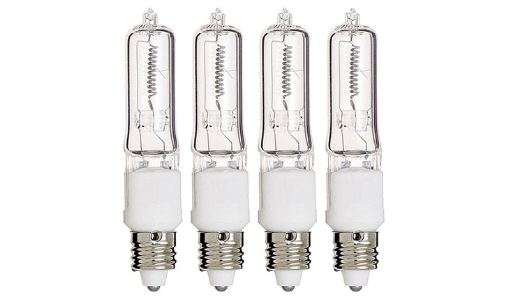 (Pack Of 4) Q75CL/MC - 75 Watt JD T4 E11 Mini Candelabra Base 120V Clear Light Bulbs
