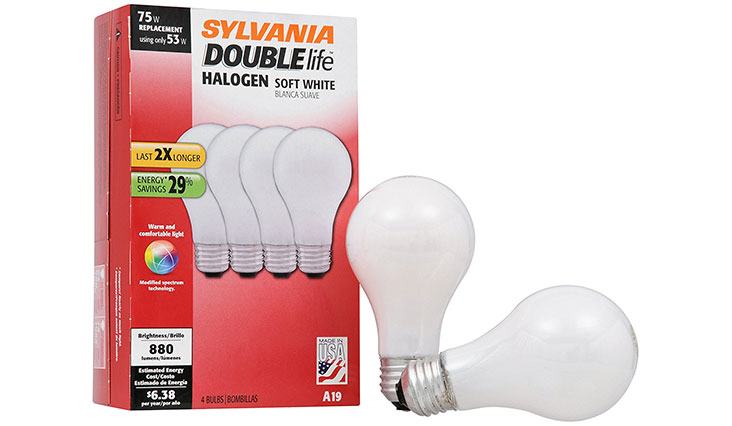  Sylvania 50045 Double Life Soft White Halogen 53W Replacement for 75W Incadescent Lightbulbs