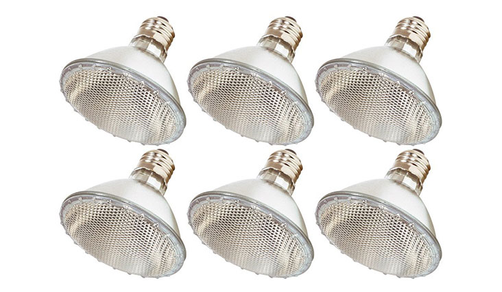 (Pack Of 6) 60PAR30/FL 120V - 60 Watt High Output (75W Replacement) PAR30 Flood Short Neck - 120 Volt Halogen Light Bulbs