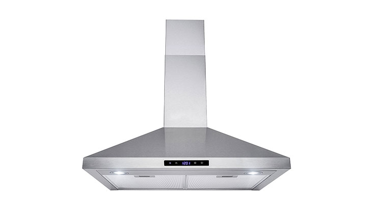 Golden Vantage 30" Wall Mount Stainless Steel Touch Control Kitchen Range Hood Cooking Fan w/ Mesh Filter