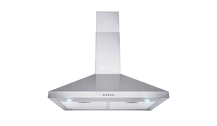 Perfetto Kitchen and Bath 30″ Wall Mount Stainless Steel Push Panel Kitchen Range Hood Cooking Fan