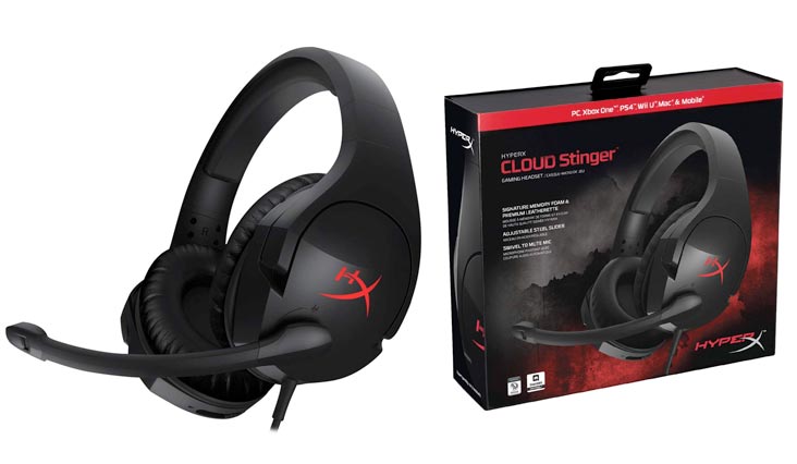 HyperX Cloud Stinger Gaming Headset - Lightweight Design - Flip to Mute Mic - Memory Foam Ear Pads - Built in Volume Controls - Works with PC, PS4, PS4 PRO, Xbox One, Xbox One S (HX-HSCS-BK/NA)