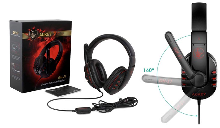 Gaming Headset, 3.5mm Over-ear Stereo Headphones with Microphone and In-line Volume Control for Mac and PCs