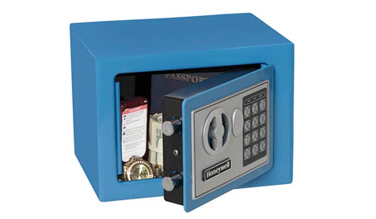 Steel Security Safe with Digital Lock, 0.17-Cubic Feet, Blue