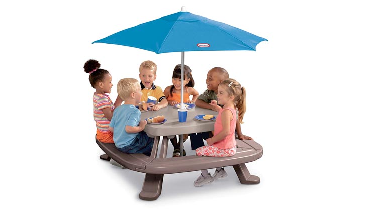 Fold 'n Store Picnic Table with Market Umbrella