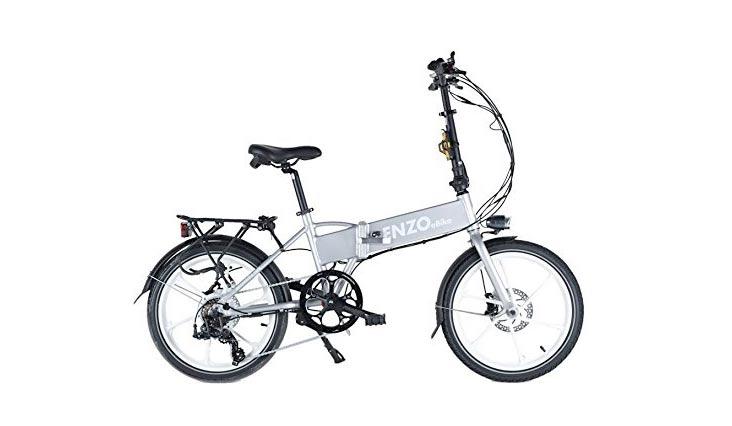 Enzo eBikes Electric Folding Aluminum Bicycle with Lithium-Ion Battery