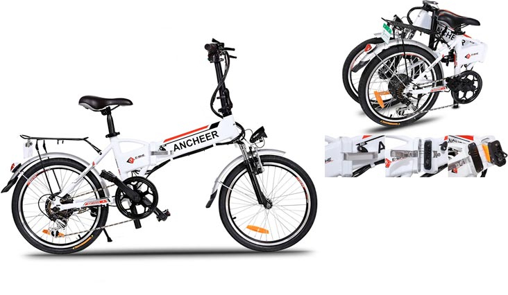 Power Plus Folding Electric Mountain Bike with Lithium-Ion Battery