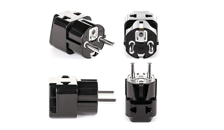 European Adapter Plug, OREI Travel Adaptor for Europe Schuko Countries 2 in 1, For Germany France Iceland Netherlands Russa Greece Spain - Safe Grounded Connection - Universal Socket - 4 Pack