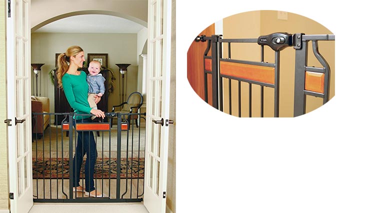 Regalo Home Accents Extra Tall Walk Thru Gate, Hardwood and Steel