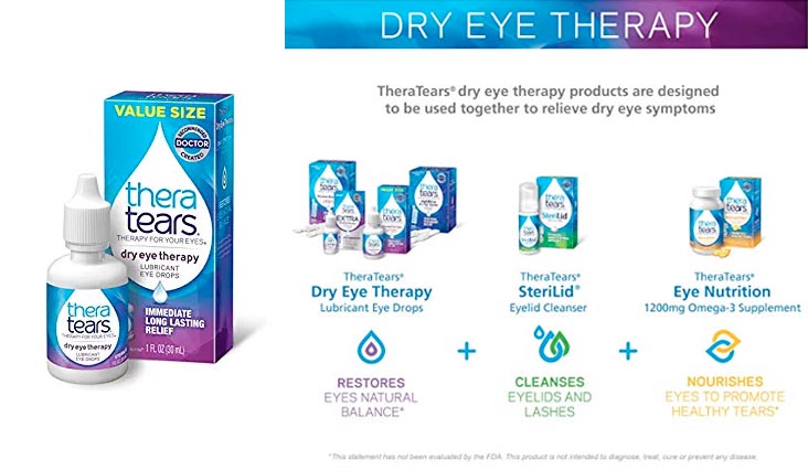 TheraTears Eye Drops for Dry Eyes, Dry Eye Therapy Lubricant Eyedrops, 1FL OZ (30mL)