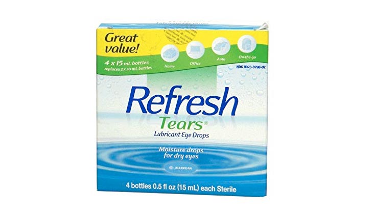 Refresh Tears Lubricant Eye Drops, Moisture Drops for Dry Eyes. 4- .5 fl oz. bottles